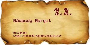 Nádasdy Margit névjegykártya